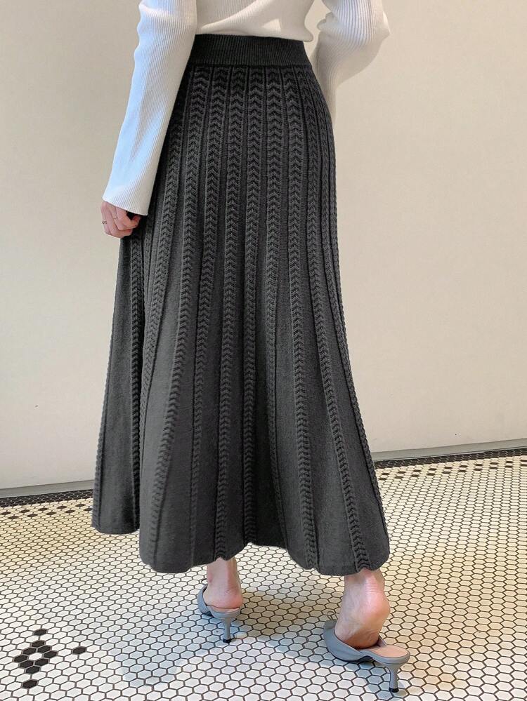 Women's High Waist Pleated Knit Skirt