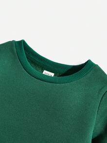 嬰兒男孩熊印花保暖衬里運動衫 - 綠色 - 查看 3