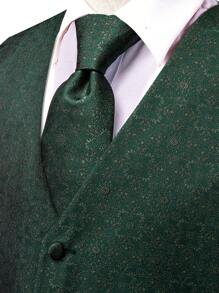Men Fashionable Green Suit Vest - Green - View 8