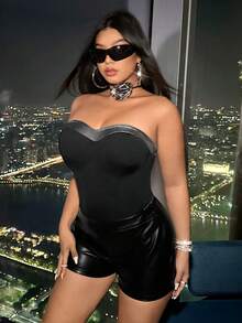 SHEIN ICON 大碼連身衣 - 黑色 - 查看 2