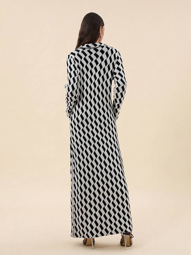 Women's Geometric Pattern Sweater Dress