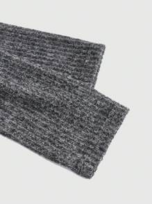 ROMWE Grunge Punk Women's Gray Off Shoulder Fashionable Long Sleeve T-shirt - Black - View 4