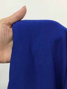 European & American Style Button Decor Simple Casual Streetwear Pants For Women - Xanh đậm - Xem 3