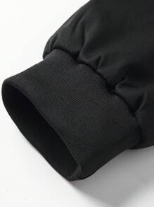 Manfinity Homme Áo khoác nam lót nhiệt màu đen có khóa kéo - màu đen - Xem 7