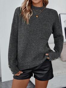 SHEIN Essnce 毛衣套頭 - 深灰色 - 查看 3