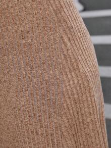 SHEIN LUNE Của phụ nữ Kích thước lớn Sọc Váy - Màu Khaki - Xem 5