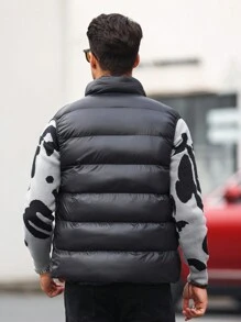 Manfinity Homme 男士棉襯背心 - 黑色 - 查看 2