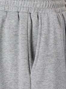 Manfinity Hypemode Loose Fit Men's Letter Printed Sweatpants - Light Grey - View 4