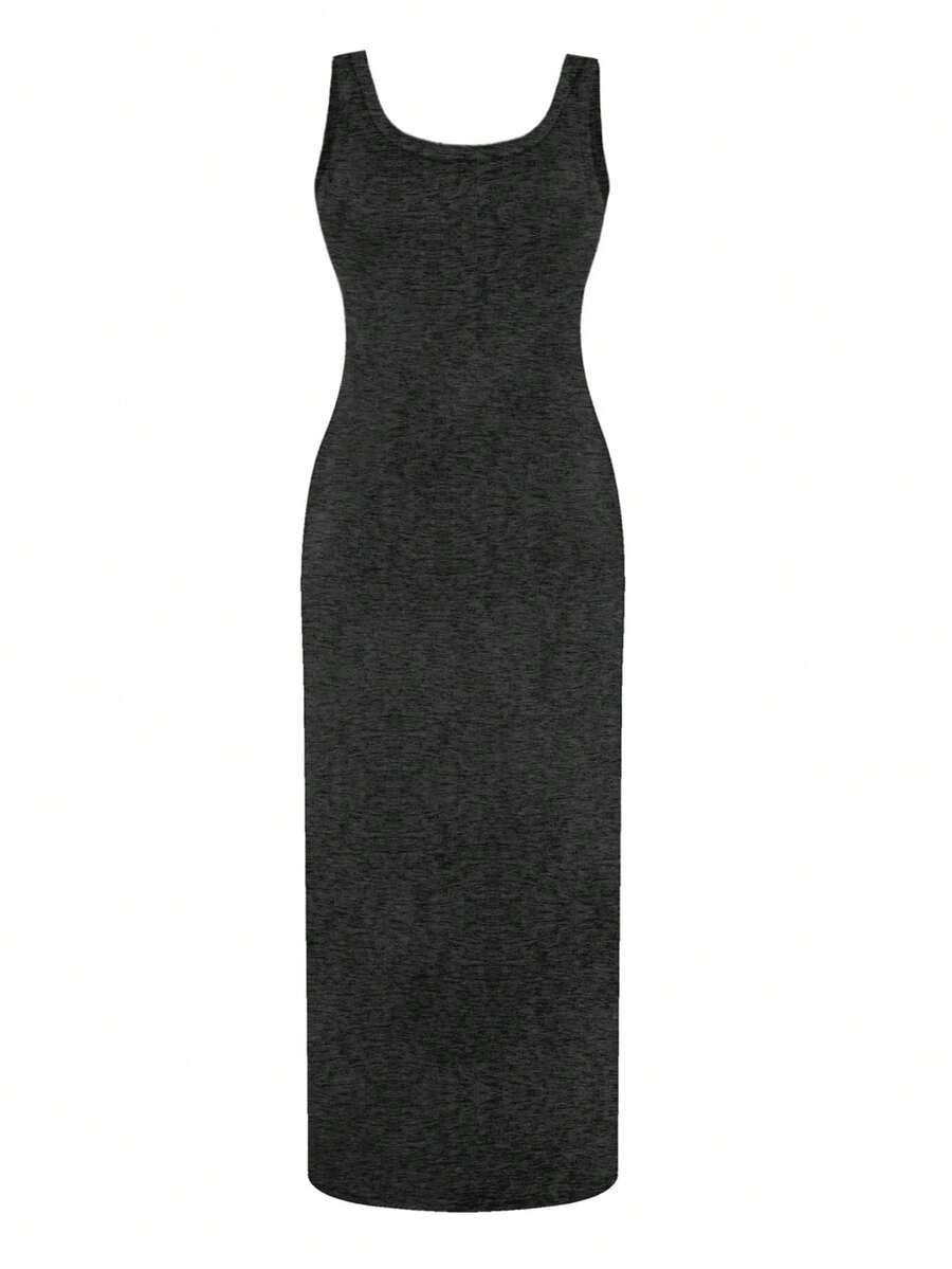 SHEIN Unity 女裝針織坦克裙 - 深灰色 - 查看 1