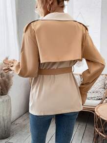 Chiquease Ladies' Patchwork Single Breasted Trench Coat Fall Cloth For Women - Multicolor - View 3