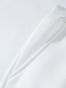 Manfinity Homme Men's Letter Printed Hooded Sweatshirt And Pants Set With Drawstring - White - View 7