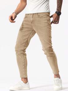 OTTIMOZO Quần Jeans Nam Ôm Vừa Vặn Thoải Mái & Thường Ngày Quần Kaki Quần Kaki Nam - Màu be - Xem 1