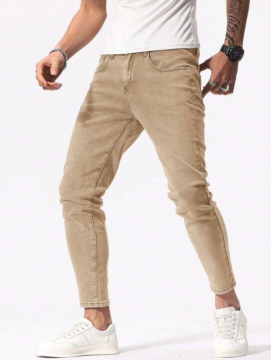 OTTIMOZO Quần Jeans Nam Ôm Vừa Vặn Thoải Mái & Thường Ngày Quần Kaki Quần Kaki Nam - Màu be - Xem 1