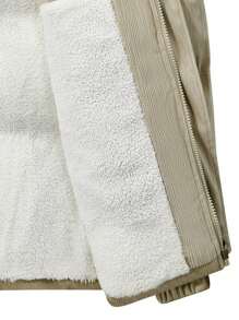 Men's Solid Color Thermal Lined Hooded Jacket - Khaki - View 4