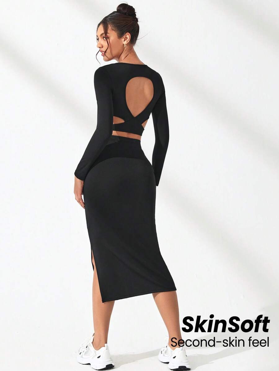 Lifespree Crossed Back Sports Set - Black - View 1