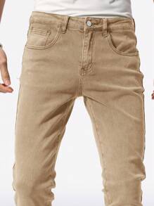 OTTIMOZO Quần Jeans Nam Ôm Vừa Vặn Thoải Mái & Thường Ngày Quần Kaki Quần Kaki Nam - Màu be - Xem 8