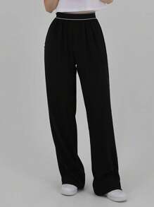 Dazy Tall Sepa Cómo Unir Pantalones De Pierna Ancha - Negro - Ver 4