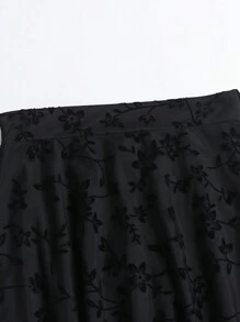 EARO Women's Elegant Commuter Flocked Mesh Skirt