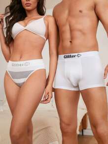 Men's Plain Knitted Fabric Trunks With Medium Stretch Basics Underwear - Multicolor - View 5