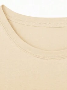 Men's Letter Printed T-shirt - Apricot - View 5
