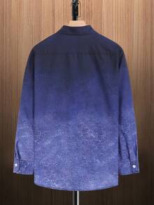 Manfinity LEGND Men's Gradient Button Shirt - Royal Blue - View 2