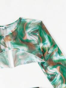 Women's All Over Print 4pcs Separated Bikini Set Summer Beach - Multicolor - View 4