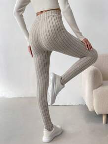 SHEIN LUNE 女士打底褲 - 杏色 - 查看 2