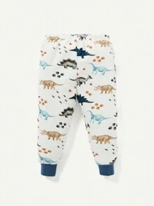 Cozy Pixies Baby Boy Snug Fit Pajama Set, Including Crew Neck Top And Footed Pants