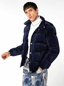 Manfinity VCAY Chaqueta acolchada con cremallera de ajuste holgado para hombre