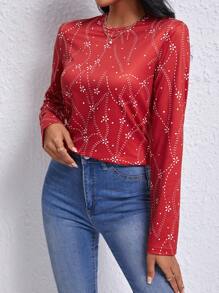 SHEIN LUNE 女士花卉印花t恤