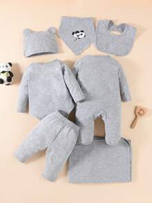 SHEIN Seven-piece Baby Boy Gift Box Set - Grey - View 2