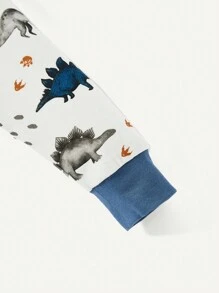 Cozy Pixies Baby Boy Snug Fit Pajama Set, Including Crew Neck Top And Footed Pants