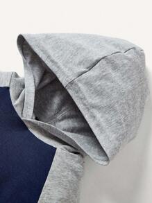 Cozy Pixies 嬰兒男孩2入組拼色縫肩袖連帽上衣 - 灰色 - 查看 6