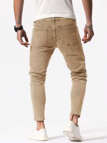 OTTIMOZO Quần Jeans Nam Ôm Vừa Vặn Thoải Mái & Thường Ngày Quần Kaki Quần Kaki Nam - Màu be - Xem 2