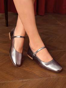 SheIn MOD 女性平底鞋 - 銀色 - 查看 2