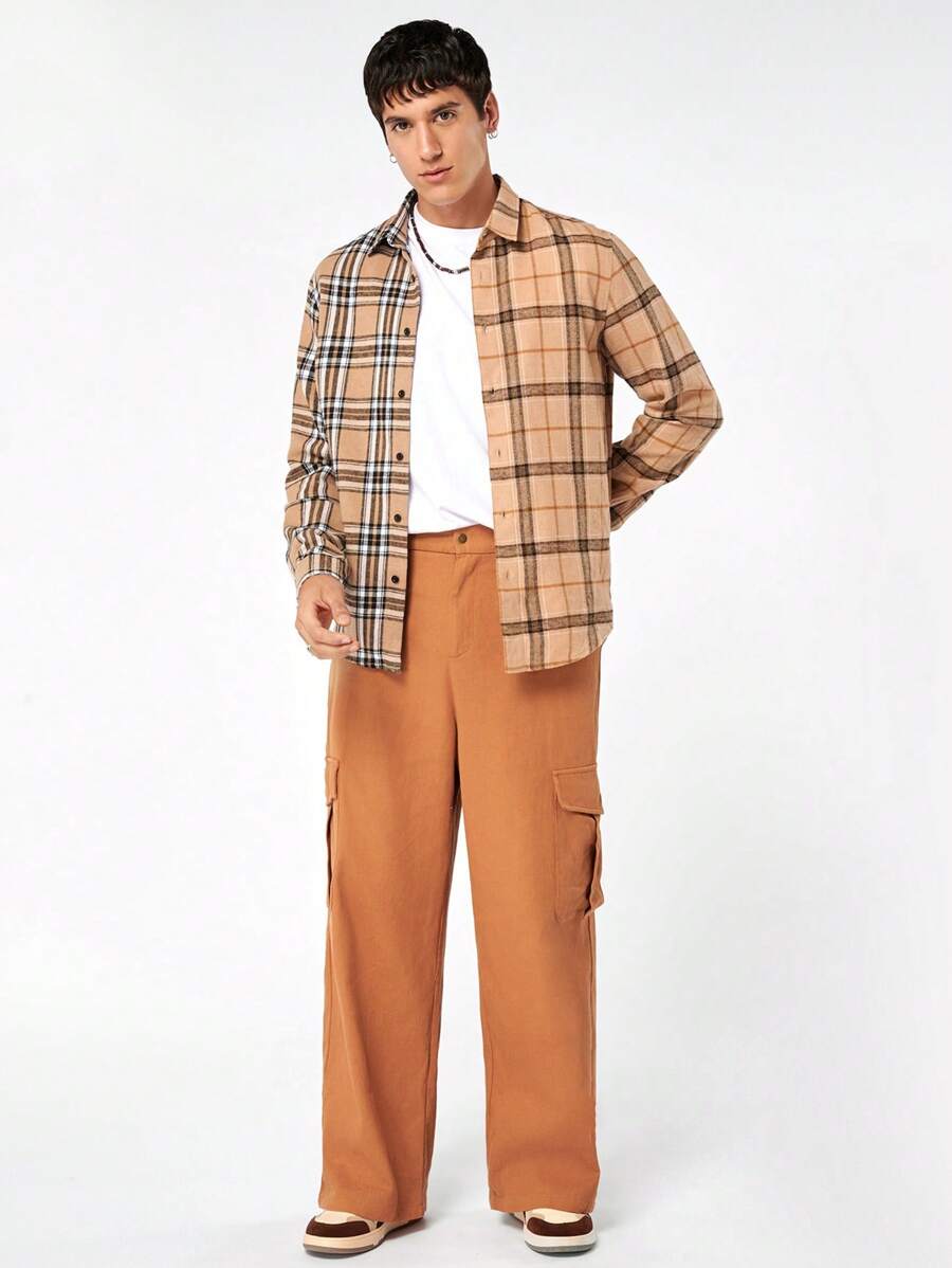 Manfinity VCAY Men Flap Pocket Side Cargo Pants - Multicolor - View 1