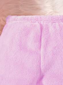 女嬰嬰兒卡通刺繡絨毛衛衣和褲子