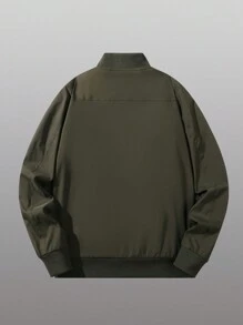 Men Zip Up Thermal Lined Bomber Jacket