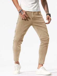 OTTIMOZO Quần Jeans Nam Ôm Vừa Vặn Thoải Mái & Thường Ngày Quần Kaki Quần Kaki Nam - Màu be - Xem 5