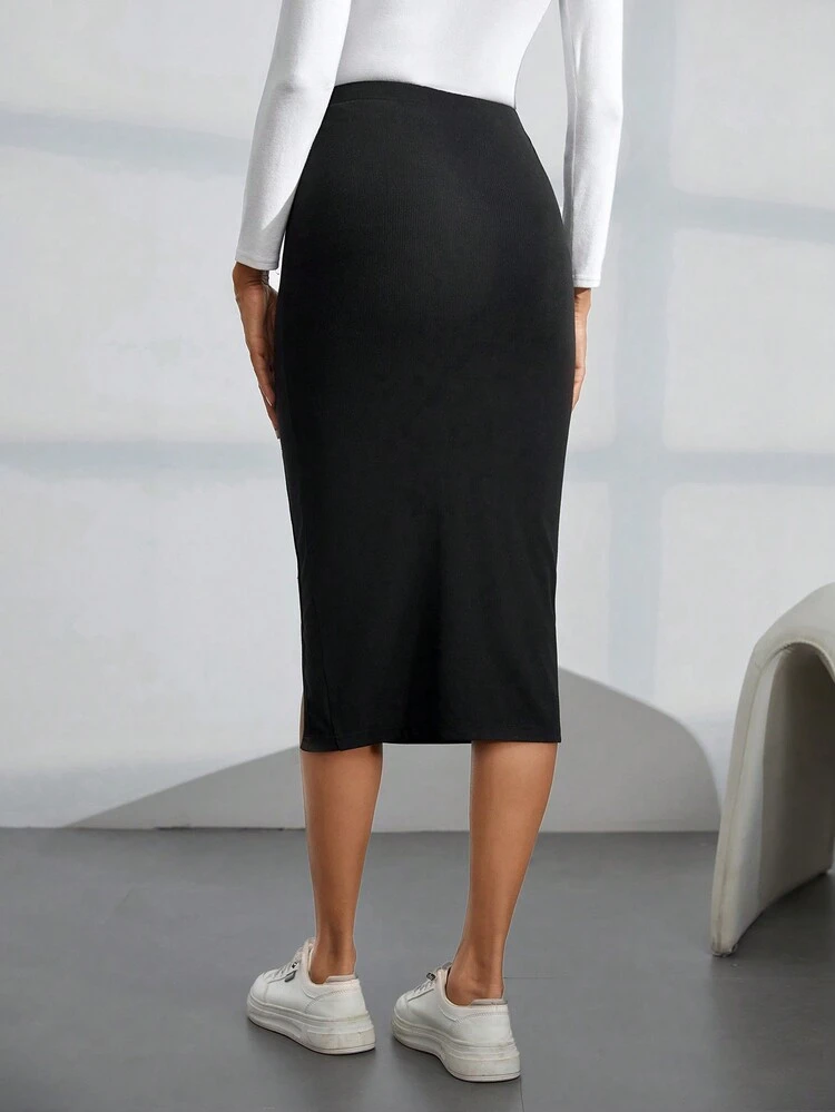 SHEIN Essnce Falda De Mujer - Negro - Añade 5