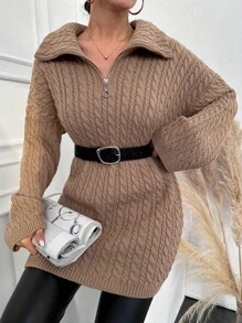 EURMUSE 女士針織雪紡下垂肩毛衣