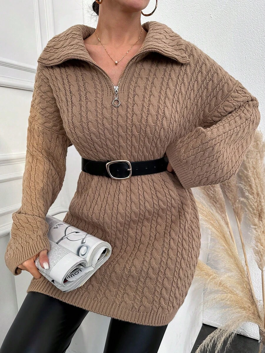 EURMUSE 女士針織雪紡下垂肩毛衣