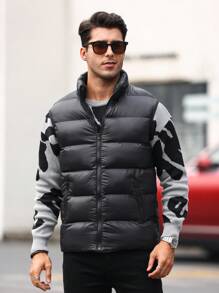 Manfinity Homme 男士棉襯背心 - 黑色 - 查看 8