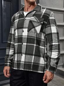 Extended Sizes 男士大尺碼棋盤格外套 - 彩色 - 查看 4