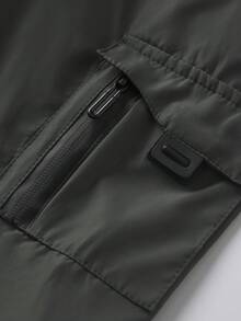 Manfinity LEGND Loose-Fit Men's Black Hooded Casual Jacket - Army Green - View 4