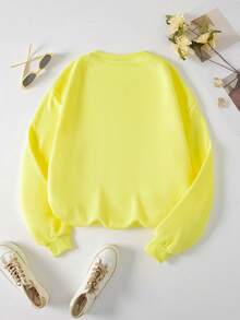 SHEIN EZwear 大碼運動衫 - 黃色 - 查看 2