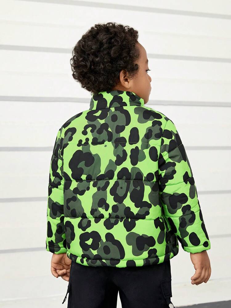Young Boy Camo Print Padded Coat