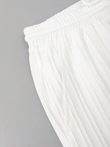 Manfinity Homme Men Solid Color Loose Fit Shirt And Pants Set With Long Sleeves, Fall Clothes - White - View 3