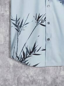 GENTILAND Men Plants Print Shirt - Multicolor - View 4