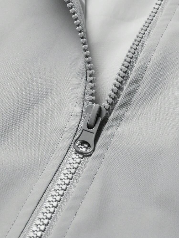 Men's Letter Print Color-blocked Jacket